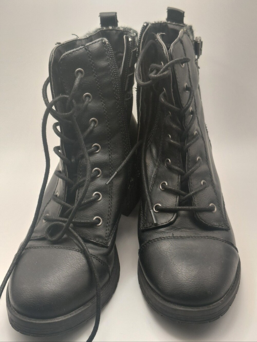 Black Lace-Up Women's Ankle Boots